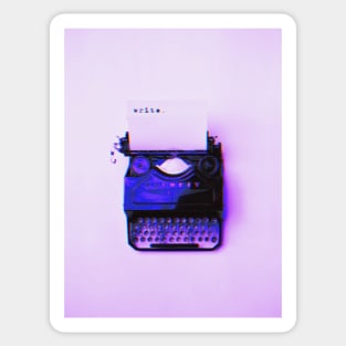Glitched cyberpunk typewriter- Write Sticker